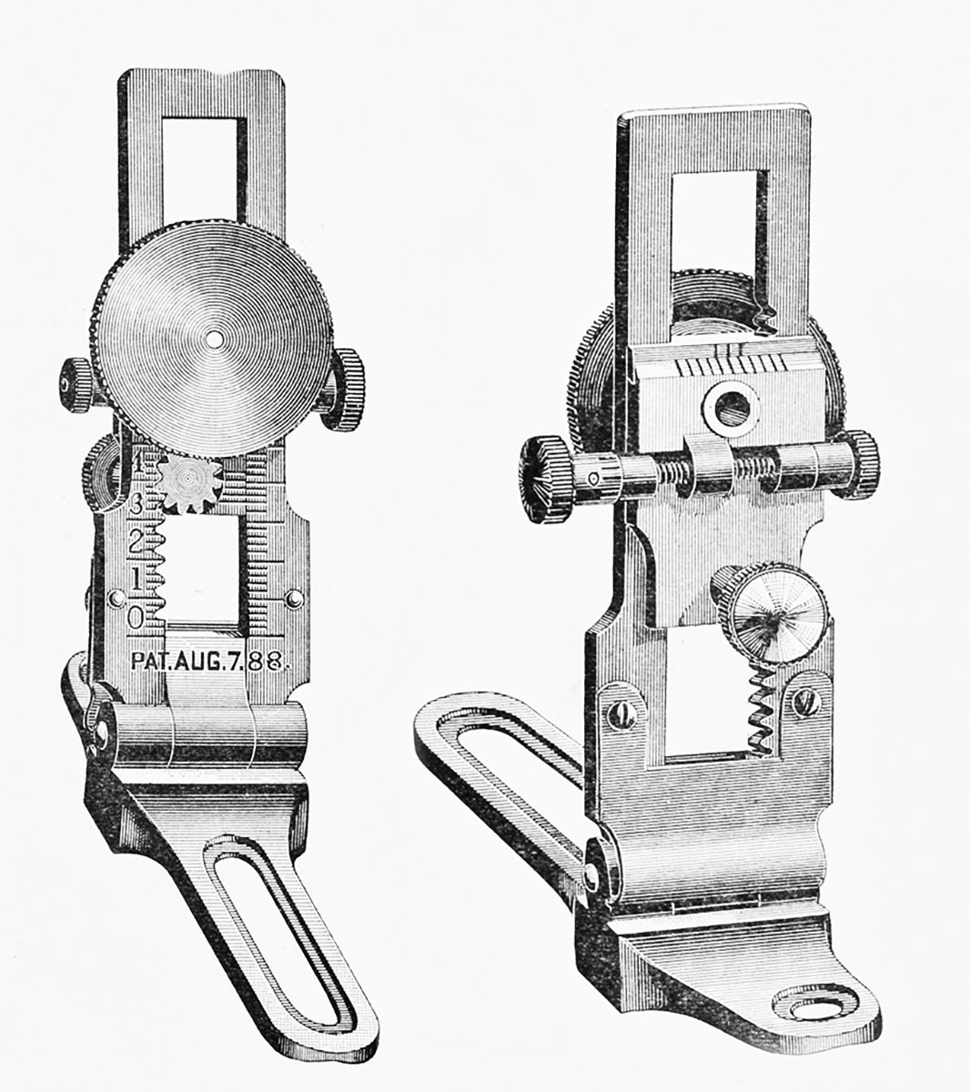 Illustrating the slot in the Carver base. This was an ad in Shooting & Fishing May 1, 1890, when Carver was in Brooklyn. It was a simple idea that no one else had thought of.